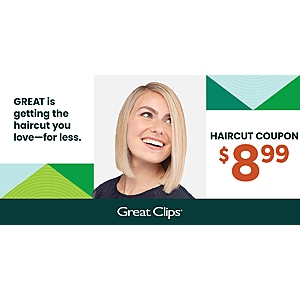Great Clips $8.99 haircut Expires 10/1/2021 (targeted regions)
