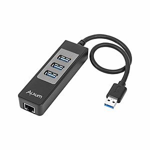 USB 3.0 3 Ports to RJ45 Gigabit Network Adapter USB to 10/100/1000 Gigabit Ethernet Adapter Converter LAN Connector $7.99 @ Amazon
