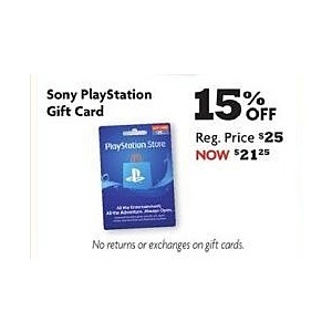Family Dollar Black Friday: Sony PlayStation Gift Card for $21.25