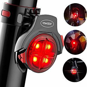 Bike Rear Light,Smart Brake Sensor LED Tail Light,Wireless USB Rechargeable, Waterproof Cycling Safety Flashlight 5 Lighting Modes Clip or Mount on Bike Rear Light -- $10.20 AC