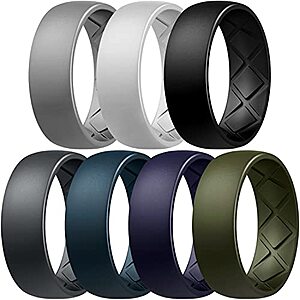 7-Pack Egnaro Men's Silicone Rings (various sizes) $6 & More