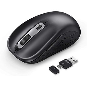 Jelly Comb USB C or USB A Wireless Mouse - Silent & Ergonomic - PC or Mac Compatible - Side Buttons Too -  45% Off - Amazon Prime - $5.49 Shipped