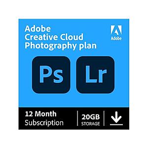 Adobe Creative Cloud Photography Plan 1-Year Subscription $99.88 w/ Promo Code - Newegg $99.98