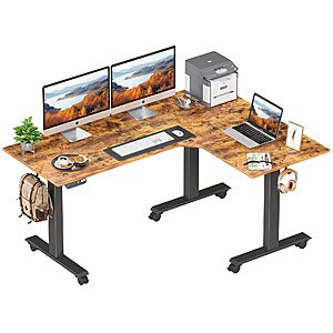 Amazon: FEZIBO Triple Motor L-Shaped Electric Standing Desk, 63 Inches Height Adjustable Stand up Corner Desk, Sit Stand Workstation with Splice Board $499.99