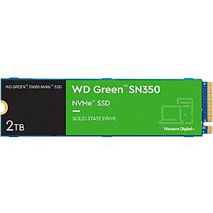 2 TB Western Digital WD Green SN350 NVMe SSD WDS200T3G0C $90