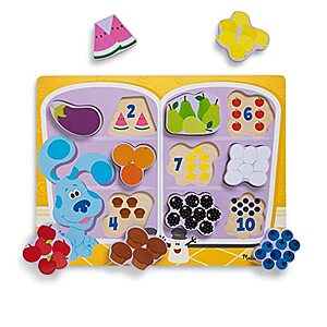 Melissa & Doug Blue's Clues & You!: 10-Piece Wooden Chunky Puzzle $6.90, 31-Piece Wooden Tickety Tock Magnetic Clock $7.32, More + FS w/ Prime or $25+