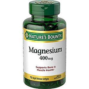 75-Count Nature's Bounty 400-mg Magnesium Softgel Supplement 2 for $3.40 ($1.70 Each) + Free Shipping w/ Prime or $25+