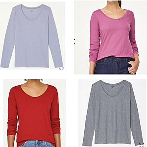 Loft Outlet Apparel: Long Sleeve Tee 4 for $11.65 ($2.91 each), Tops from $3.42 & More + Free Shipping on $49+