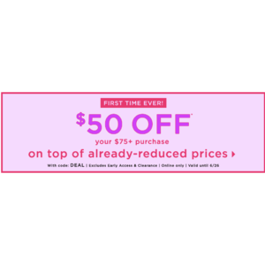 Loft Outlet: Select Women's Apparel and Accessories $50 Off $75 + Free Shipping on $49+