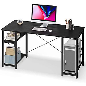 55” Computer Desk with 3 Storage Shelves (Black) $99.99+Free Shipping