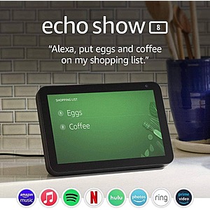Amazon Echo Show 8 Smart Display w/ Alexa (1st Gen; 2019) $60 + Free Shipping