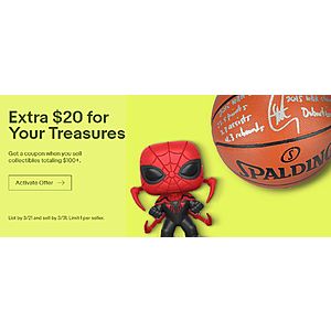 eBay: Sell $100+ of collectibles, Get a $20 off coupon. YMMV