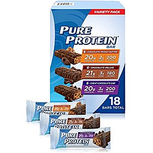 Amazon Warehouse: 18-Count 1.7-Oz Pure Protein Bars (Variety Pack) $6.57 + Free Shipping w/ Prime or $25+