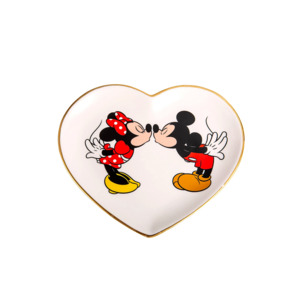 Disney Mickey & Minnie Heart Trinket Dish $9.60 + SD Cashback + Free Store Pickup at Macy's or FS on $25+