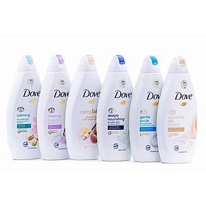 6-Pack Dove Body Wash Shower Gel - $19.99 after code + FS
