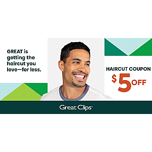 Great Clips Hair Cut Coupon for $5 Off - Nation-wide, No Restrictions