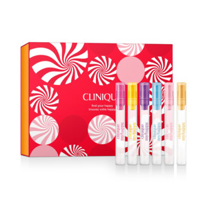 6-Piece Clinique Find Your Happy Mini Fragrance Set $25.08, 5-Piece Clinique Kisses Lipstick Set $21.50 & More + SD Cashback + Free Store Pickup at Macys or F/S on $25+