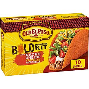 9.5-Oz Old El Paso Stand 'N Stuff Taco Dinner Kit (Bold Nacho Cheese) $2.70 w/ S&S + Free Shipping w/ Prime or Orders $25+