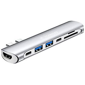 Vanmass 7-in-1 USB Hub w/ 87W PD, USB C, HDMI 2.0, Dual USB A 3.0, SD Card Slot $19 + Free Shipping