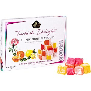 Cerez Pazari Turkish Delight Lokum Candy w/ Fruit Flavors: 16oz. $6.55 or 8.1oz $4.35