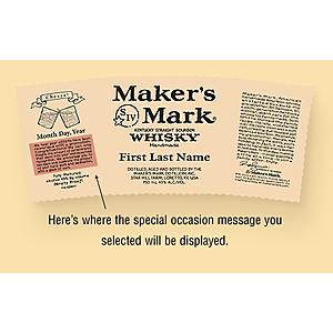 Free Maker's Mark Personalized Bottle Label for 750ml Bottles