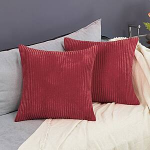 Deconovo Corduroy Throw Pillow Covers Set of 2 -$6.07 + Free Shipping w/ Prime