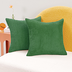 Deconovo Corduroy Throw Pillow Covers Set of 2 -$4.67~$8.92 + Free Shipping w/ Prime