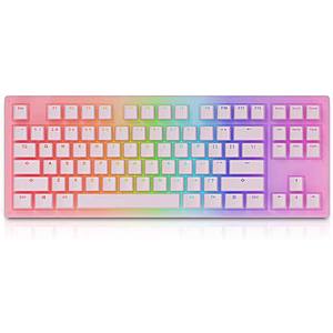 EPOMAKER AKKO Sakura 87 Keys RGB Wired Mechanical Keyboard with Acrylic Translucent Case, PBT Pudding Keycaps for Gaming/Mac/Win--$81.75 +Free Prime Shipping
