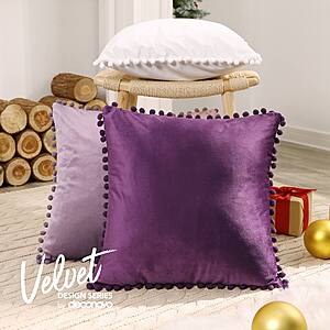 Deconovo Velvet Throw Pillow Covers Set of 2 (9 colors) -$6.07 + Free Shipping w/ Prime