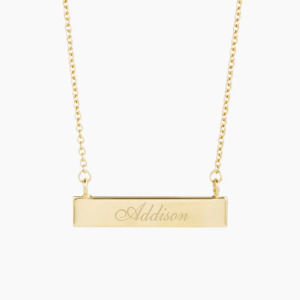 Brook & York - 30% off on Name Bar Necklace  $58.80 with code + Free Engraving + Free Shipping