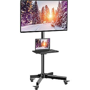 Amazon: Mobile TV Cart with Wheels for 23-60 Inch LCD LED OLED Flat Curved Screen Outdoor TVs Height Adjustable Shelf Trolley Floor Stand $39.98