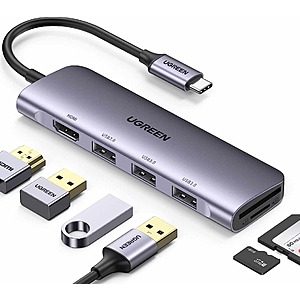 Amazon: UGREEN USB C Hub, 6-in-1 USB C Hub Multiport Adapter $15.83 & More