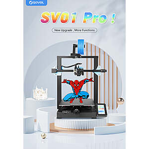 Sovol SV01 Pro 3D Printer 280*240*300mm, Direct Drive, Automatic Bed Leveling, Silent Motor Drivers $269