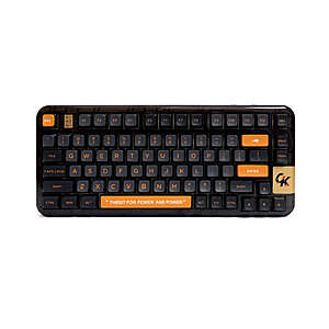 GamaKay GK75 Custom Keyboard - 75% Layout, Gateron Yellow Switches, KSA Pudding Keycaps, RGB Backlight, Triple Mode (USB Type C, Bluetooth, 2.4GHz)