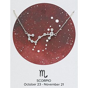 16" Sterling Forever Zodiac Constellation When Stars Align Necklace (Gold or Silver) $19.95 + Free Shipping