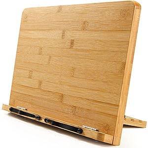 13.4" x 9.5" Pipishell Large Bamboo Book, Tablet, or Laptop Stand w/ Adjustable Height $10 + Free Shipping w/ Prime or $25+