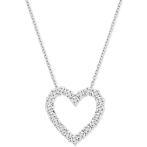 18" Macy's Women's Diamond Heart Pendant Sterling Silver Necklace (1/10 ct. t.w.) $24 + Free Shipping