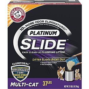 New Chewy Autoship Customers: 37-Lb Arm & Hammer Platinum Slide Multi-Cat Cat Litter 2 for $29.89 ($14.95 Each) + Free Shipping