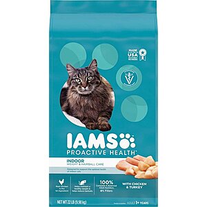 New Chewy Autoship Customers: 2-Pk 22-Lb Iams ProActive Health Indoor Weight & Hairball Care Dry Cat Food $27.96 + Free Shipping