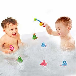 Fajiabao Bath Toys for Kids Bathtub Fun Toys Fishing Game with Cute Spotted Fish and Fishing Rod, Toy Ideal Gift for Toddlers Boys Girls Kids Children Set of 2（Color Random） $7.79
