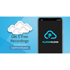 PlayOn Cloud: Promo code for 5 free credits.