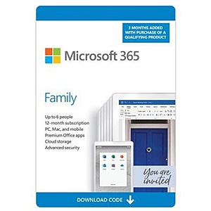 15-Month Microsoft 365 Family (6-Users) + Norton 360 Antivirus (1-Device) $75 (Digital Download)
