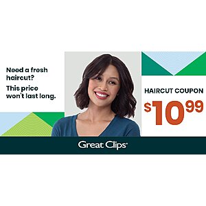 Great Clips haircut $10.99 at participating locations - $10.99 exp:1/23