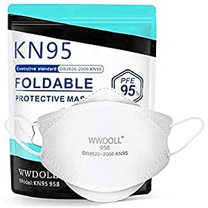 WWDOLL 25 Pcs White KN95 Face Mask Only ＄3.99+ Free Shipping with Code: 4MES9Z3Y $3.99