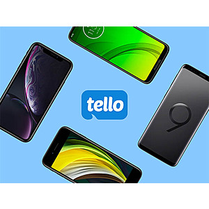 12-Month Tello Economy Prepaid Plan: Unlimited Talk/Text + 1GB LTE Data/Month + Unlimited 2G Data  = $85.00 (Valid for New Tello lines only)