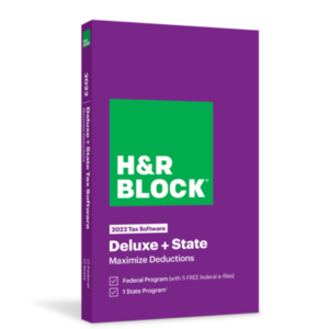 H&R Block 2022 Tax Software (Physical/PC/Mac Digital Download): Deluxe + State $18 & More