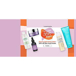 Ulta Love Your Skin Event: Select Skincare Products 50% Off + Free Store Pickup