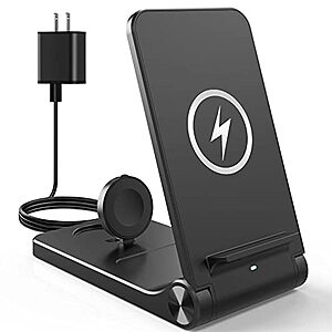 3-in-1 Foldable Wireless Charging Station for iPhone and Other Qi-Enabled Phones with QC3.0 USB Adapter - Amazon Prime - $12.94