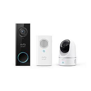 Eufy Security 1080P Video Doorbell (Wired) + Indoor Pan & Tile Cam $116 + FS