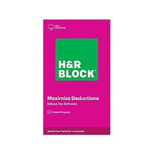 H&R BLOCK Tax Software Deluxe + State MAC Download $22.49, Deluxe Federal $17.49 & More